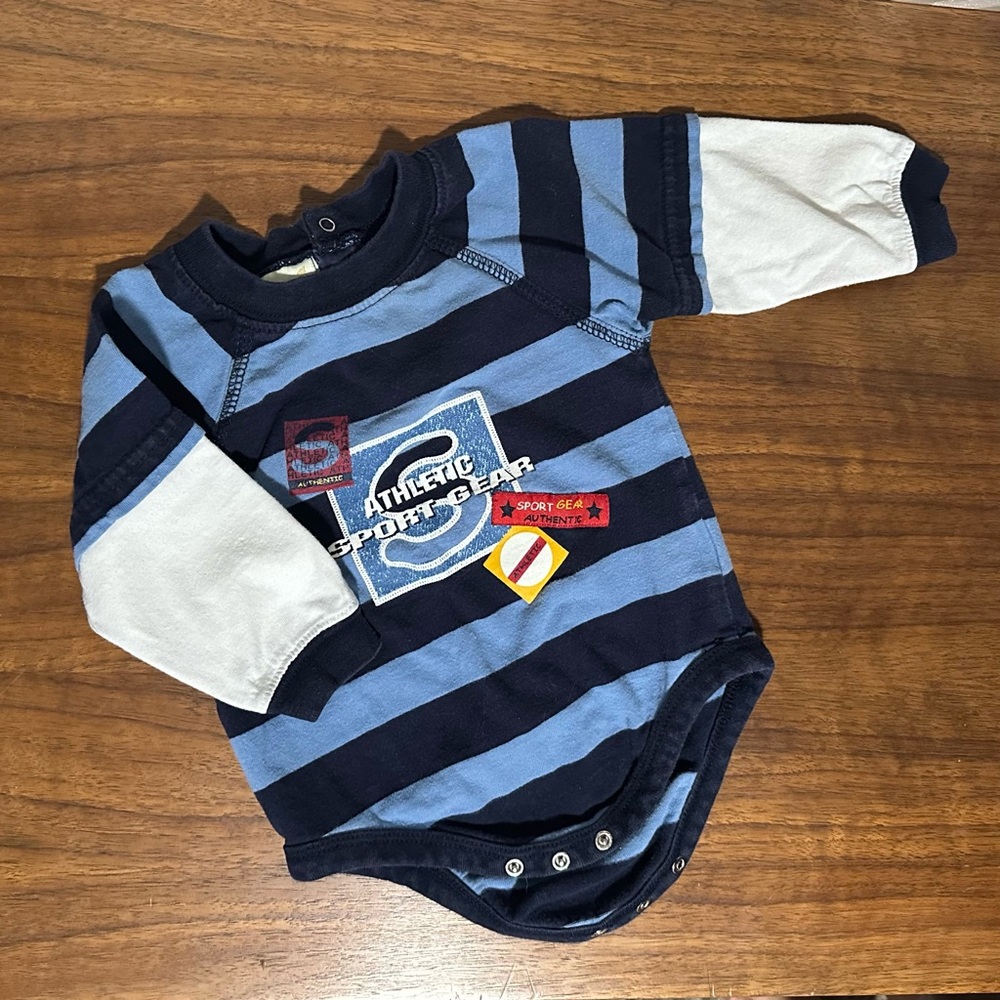 VTG Faded Glory Striped Sport Onesie
